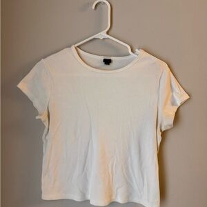 wild fable White Ribbed Short Sleeve Crew Tee